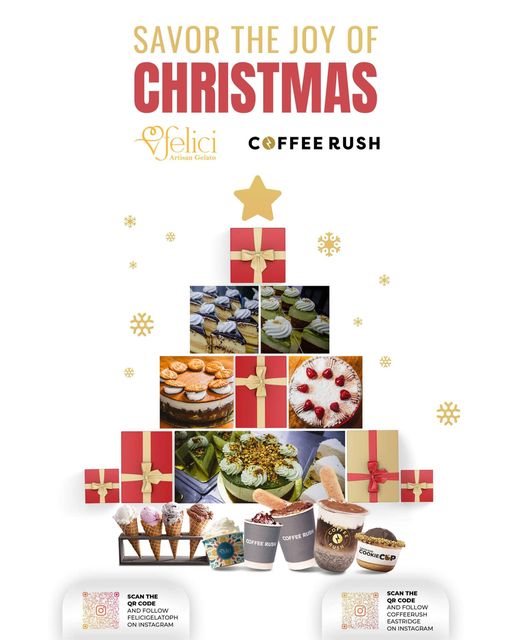 Savor the joy of Christmas at Coffee Rush and Felici – Artisan Gelato!